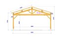 Doppelcarport GARDENIA | Satteldach | aus Douglasienholz | 650x550cm