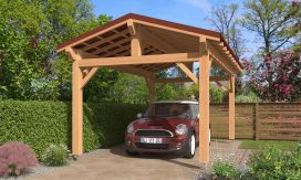 Einzelcarport ANETH | Satteldach | aus Douglasienholz | 350x550cm