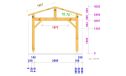 Einzelcarport ANETH | Satteldach | aus Douglasienholz | 350x550cm