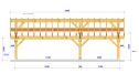 Carport für 3 Autos PIONSAT | Satteldach | aus Douglasienholz | 948x541cm