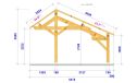 Carport für 3 Autos PIONSAT | Satteldach | aus Douglasienholz | 948x541cm