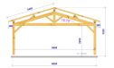 Doppelcarport STRELIZIA | Satteldach | aus Douglasienholz | 660x660cm