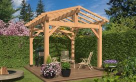 Freistehende Pergola ACACIA | Satteldach | Douglasienholz | 350x350cm