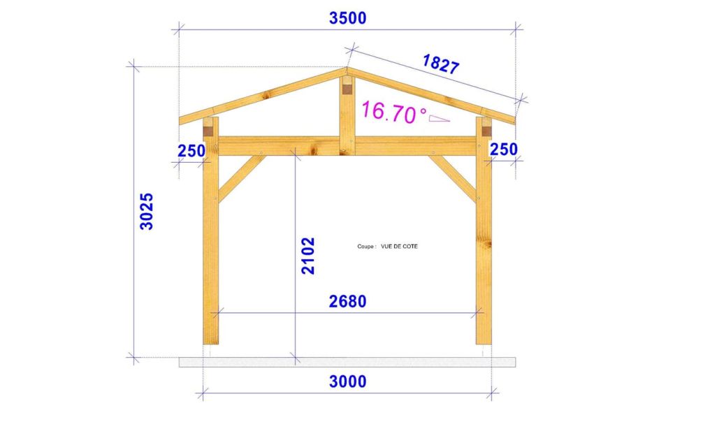 Freistehende Pergola ACACIA | Satteldach | Douglasienholz | 350x350cm