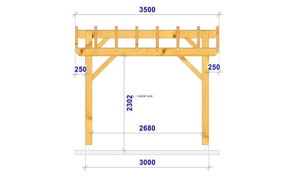 Freistehende Pergola ACACIA | Satteldach | Douglasienholz | 350x350cm