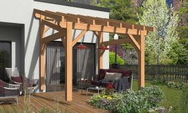 Freistehende Pergola AMSONIA | Pultdach | Douglasienholz | 350x325cm