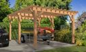 Freistehende Pergola ANGELIA | Flachdach | Douglasienholz | 390x540cm