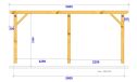 Freistehende Pergola ANGELIA | Flachdach | Douglasienholz | 390x540cm