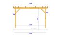 Freistehende Pergola ANGELIA | Flachdach | Douglasienholz | 390x540cm