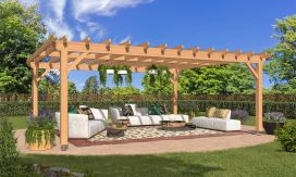 Freistehende Pergola ARMELIA | Flachdach | Douglasienholz | 640x540cm