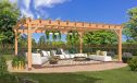 Freistehende Pergola ARMELIA | Flachdach | Douglasienholz | 640x540cm