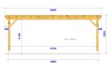 Freistehende Pergola ARMELIA | Flachdach | Douglasienholz | 640x540cm