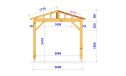 Freistehende Pergola BERGENIA | Mehrfachdach | Douglasienholz | 340x340cm