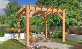 Freistehende Pergola BERGENIA | Mehrfachdach | Douglasienholz | 340x340cm