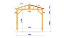 Freistehende Pergola BERGENIA | Mehrfachdach | Douglasienholz | 340x340cm