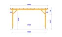 Freistehende Pergola PHYSALIS | Flachdach | Douglasienholz | 340x440cm
