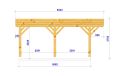Doppelcarport Ibéris | Flachdach | aus Douglasienholz | 650x618cm