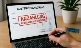 Anzahlung gemäß Kostenvoranschlag