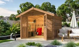 Gartenhaus LEIPZIG C, druckimprägniert, 34 mm, 7,19 m² Innenfläche