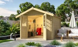 Gartenhaus LEIPZIG C aus Naturholz, 34 mm, 7,19 m² Innenfläche
