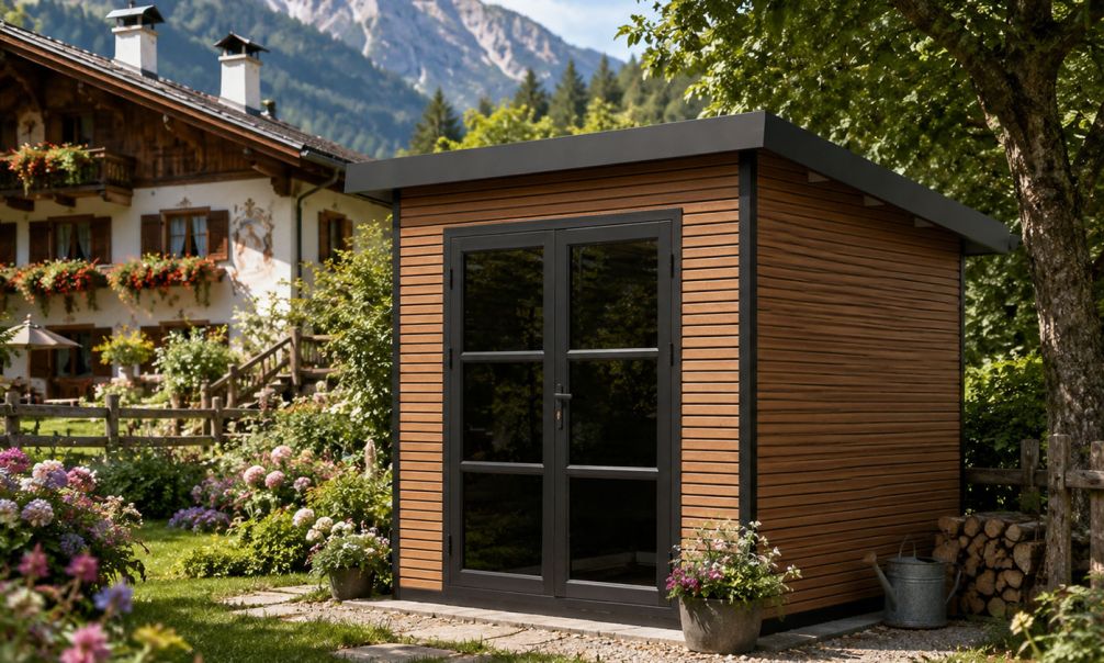 WPC-Gartenhaus ROMANS | Pultdach | Wandstärke 28mm | 223X223cm