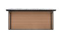 WPC Garage SALLANCHES mit elektrischem Sektionaltor – Wendbare WPC-Dielen in Teak/Anthrazit – 19 m² Innenfläche