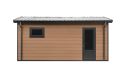 WPC Garage SALLANCHES mit elektrischem Sektionaltor – Wendbare WPC-Dielen in Teak/Anthrazit – 19 m² Innenfläche