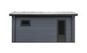 WPC Garage SALLANCHES mit elektrischem Sektionaltor – Wendbare WPC-Dielen in Teak/Anthrazit – 19 m² Innenfläche