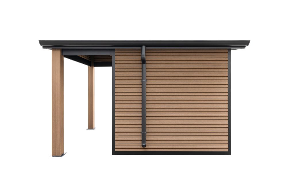 WPC Gartenhaus NOSELLE mit Anbau, 3,50 × 2,60 m, 4,70 m² Innenfläche