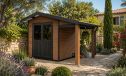 WPC Gartenhaus DOUBS mit Anbau, 4.00 x2.84m, 4,70 m² Innenfläche