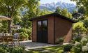 WPC-Gartenhaus AUGSBOURG | Pultdach | Wandstärke 28mm | Teakholz | 302.9X287.9cm