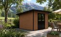 WPC-Gartenhaus AUGSBOURG | Pultdach | Wandstärke 28mm | Teakholz | 302.9X287.9cm