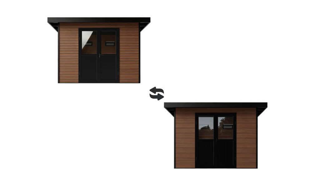 WPC-Gartenhaus AUGSBOURG | Pultdach | Wandstärke 28mm | Teakholz | 302.9X287.9cm