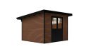 WPC-Gartenhaus AUGSBOURG | Pultdach | Wandstärke 28mm | Teakholz | 302.9X287.9cm