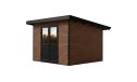 WPC-Gartenhaus AUGSBOURG | Pultdach | Wandstärke 28mm | Teakholz | 302.9X287.9cm