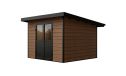 WPC-Gartenhaus AUGSBOURG | Pultdach | Wandstärke 28mm | Teakholz | 302.9X287.9cm