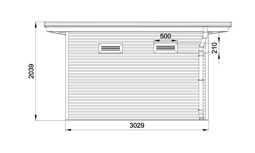 WPC-Gartenhaus AUGSBOURG | Pultdach | Wandstärke 28mm | Teakholz | 302.9X287.9cm
