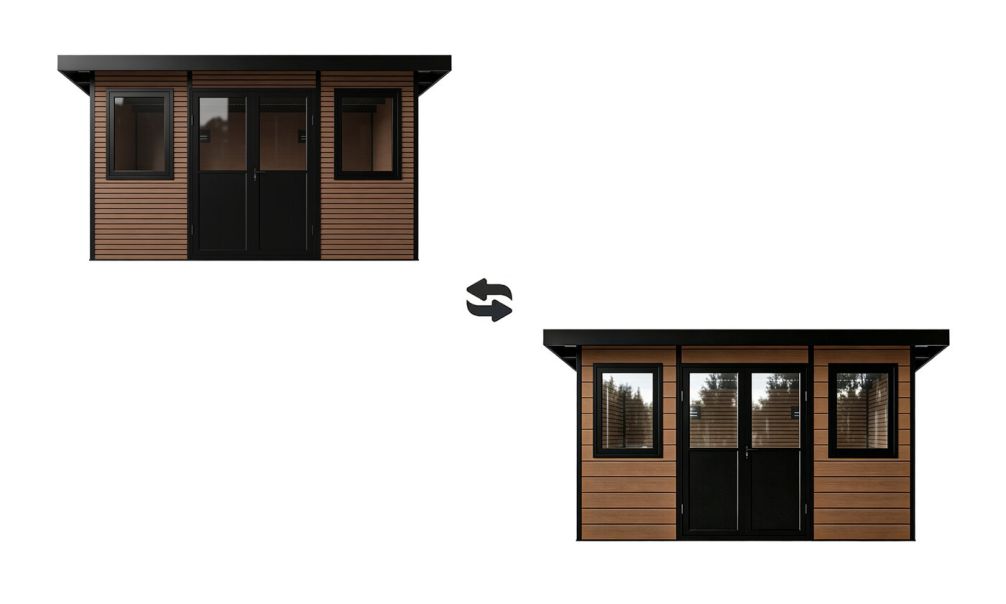 WPC-Gartenhaus MUNSTER | Pultdach | Wandstärke 28mm | Teak | 11m2 Innenfläche