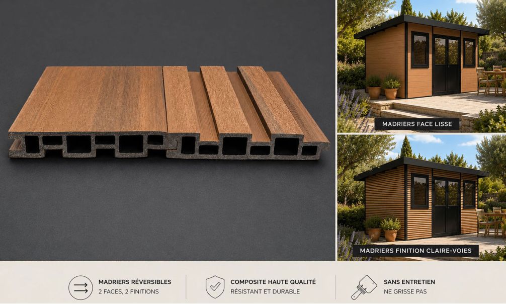 WPC-Gartenhaus MUNSTER | Pultdach | Wandstärke 28mm | Teak | 11m2 Innenfläche