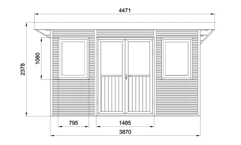 WPC-Gartenhaus MUNSTER | Pultdach | Wandstärke 28mm | Teak | 11m2 Innenfläche