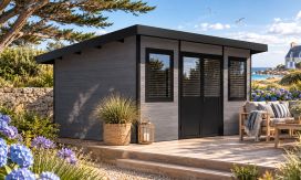 WPC-Gartenhaus MUNSTER | Pultdach | Wandstärke 28mm | Anthrazit | 11m2 Innenfläche