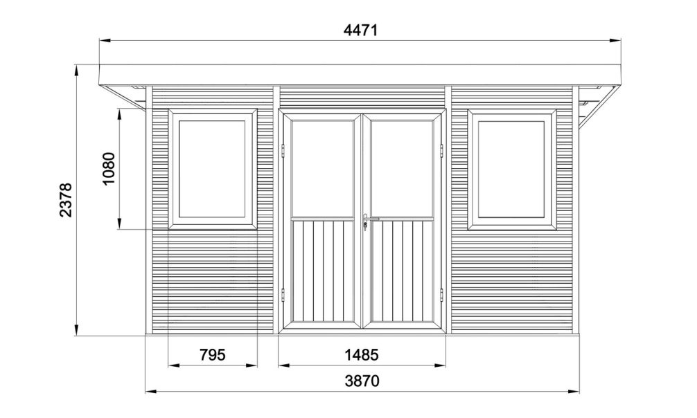 WPC-Gartenhaus MUNSTER | Pultdach | Wandstärke 28mm | Anthrazit | 11m2 Innenfläche