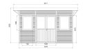 WPC-Gartenhaus DUSSELDORF | Pultdach | Wandstärke 28mm | Teak | 14m2 Innenfläche