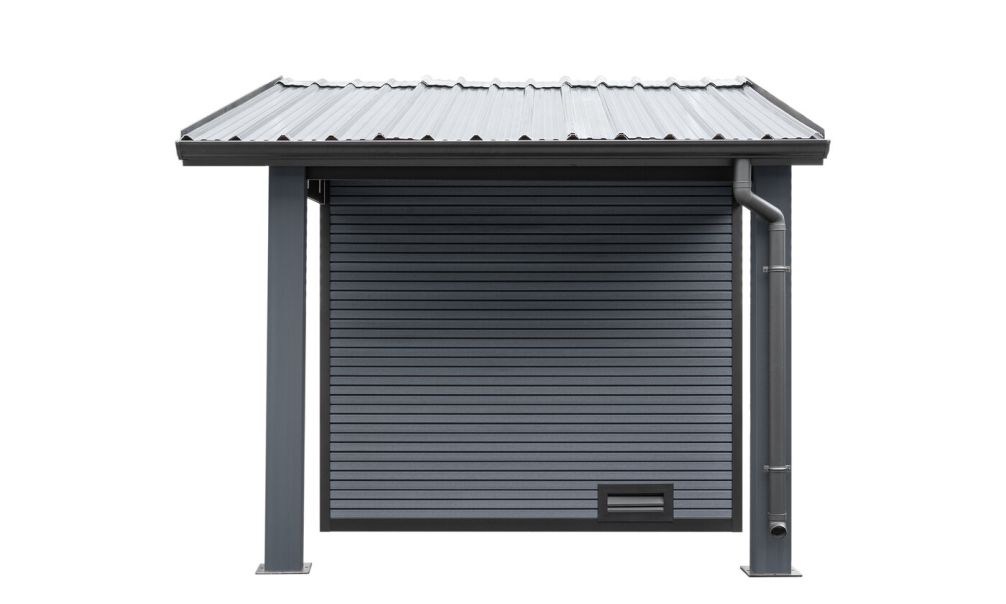 WPC Gartenhaus STUTTGART mit Anbau, 4.00 x2.84m, 4,70 m² Innenfläche