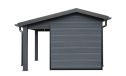 WPC Gartenhaus STUTTGART mit Anbau, 4.00 x2.84m, 4,70 m² Innenfläche