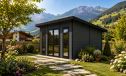 WPC-Gartenhaus Dortmund | Anthrazit | Pultdach | Wandstärke 28mm | 387x387cm