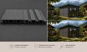 WPC-Gartenhaus Dortmund | Anthrazit | Pultdach | Wandstärke 28mm | 387x387cm