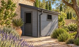 WPC-Gartenhaus GRASSE | Pultdach | Wandstärke 28mm | 170x290cm