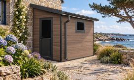 WPC-Gartenhaus GRASSE | Pultdach | Wandstärke 28mm | 170x290cm