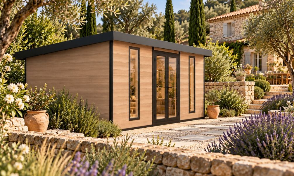 WPC-Gartenhaus ARGENTEUIL | Pultdach | Wandstärke 28mm | 542x290cm